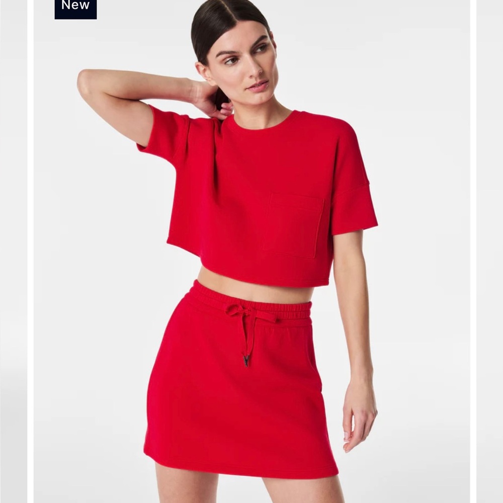 SPANX AirEssentials Cropped Pocket Tee & Skort Set